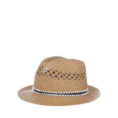 Boys' natural paper trilby hat